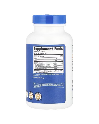 Омега-3, Omega-3, Nutricost, 90 гелевих капсул