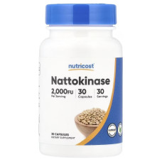 Наттокиназа, 100 мг, Nattokinase, Nutricost, 30 капсул