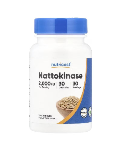 Наттокіназа, 100 мг, Nattokinase, Nutricost, 30 капсул