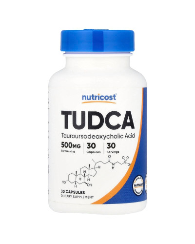 Тауроурсодезоксихолева кислота, 500 мг, TUDCA, Nutricost, 30 капсул