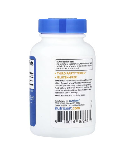 Вітамін К2 у формі МК-7, 100 мкг, Vitamin K2 MK-7, Nutricost, 240 гелевих капсул