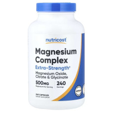 Магниевый комплекс, 500 мг, Magnesium Complex, Nutricost, 240 капсул