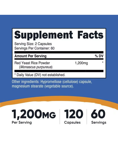 Красный дрожжевой рис, Red Yeast Rice, Nutricost, 120 капсул