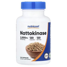 Наттокиназа, 100 мг, Nattokinase, Nutricost, 120 капсул