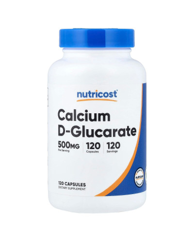 D-глюкарат кальцію, 500 мг, Calcium D-Glucarate, Nutricost, 120 капсул