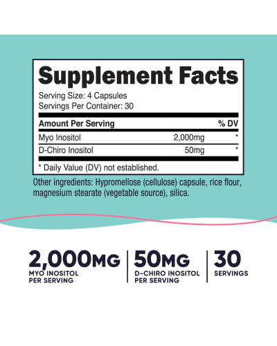 Мио и D-хиро инозитол для женщин, Women, Myo & D-Chiro Inositol, Nutricost, 120 капсул