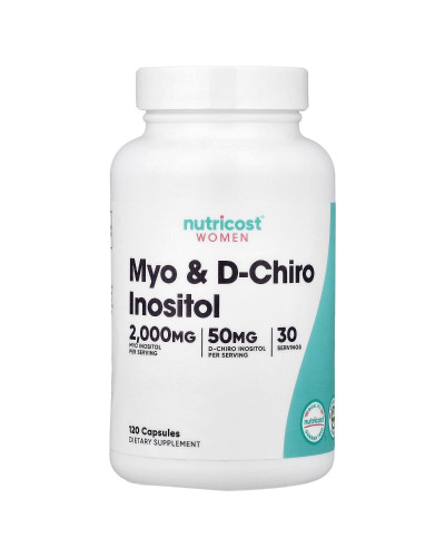 Мио и D-хиро инозитол для женщин, Women, Myo & D-Chiro Inositol, Nutricost, 120 капсул