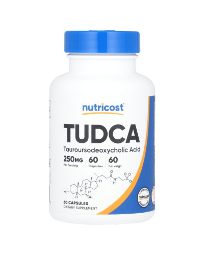 Тауроурсодезоксихолева кислота, 250 мг, TUDCA, Nutricost, 60 капсул