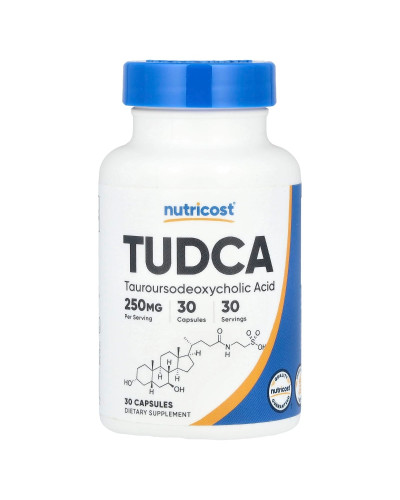 Тауроурсодезоксихолева кислота, 250 мг, TUDCA, Nutricost, 30 капсул