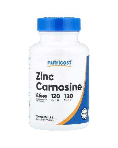 Цинк карнозин, 86 мг, Zinc Carnosine, Nutricost, 120 капсул