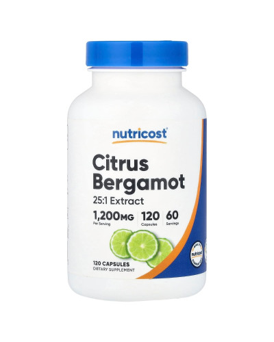 Цитрусовий бергамот, 1200 мг, Citrus Bergamot, Nutricost, 120 капсул