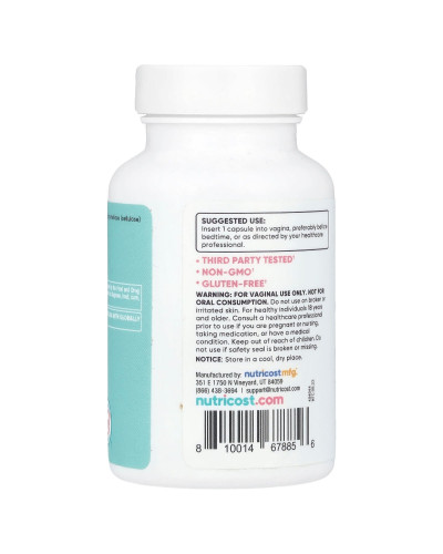 Борная кислота для женщин, 600 мг, Women, Boric Acid, Vaginal Suppository, Nutricost, 60 влагалищных капсул