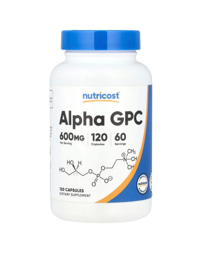 Альфа-гліцерилфосфорилхолін, 600 мг, Alpha GPC, Nutricost, 120 капсул