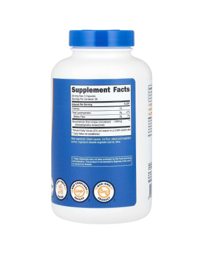 Глюкоманнан, экстракт корня конжака, 1800 мг, Glucomannan Konjac Root Extract, Nutricost, 180 капсул