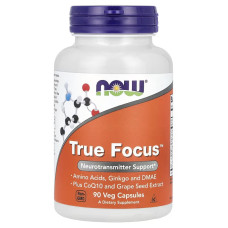 Поддержка работы памяти и мозга, True Focus, Now Foods, 90 вегетарианских капсул