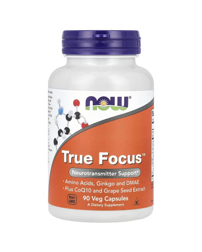Підтримка роботи пам'яті та мозку, True Focus, Now Foods, 90 вегетаріанських капсул