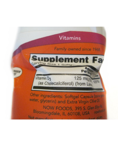 УЦІНКА Вітамін D3 5000IU, Now Foods, 240 желатинових капсул (вм'ятини) УЦІНКА Вітамін D3 5000IU, Now Foods, 240 желатинових капсул (вм'ятини)