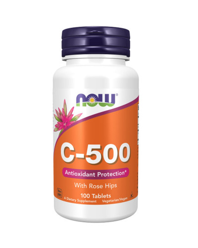 Вітамін C-500 з шипшиною, With Rose Hips, Now Foods, 100 таблеток