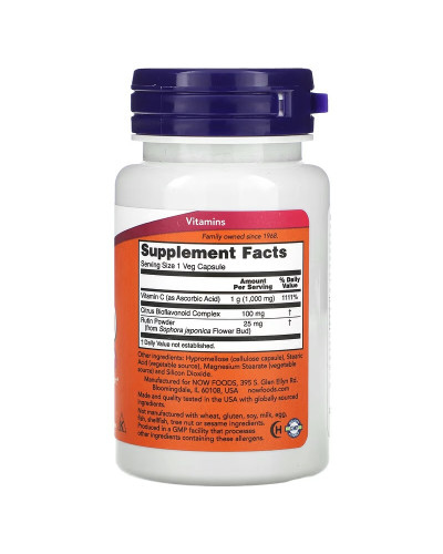 Вітамін C-1000, Vitamin C-1000, Now Foods, 30 вегетаріанських капсул Вітамін C-1000, Vitamin C-1000, Now Foods, 30 вегетаріанських капсул