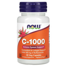 Витамин C-1000, Vitamin C-1000, Now Foods, 30 вегетарианских капсул