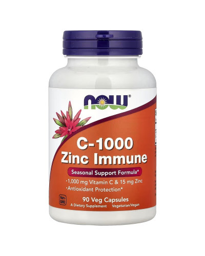 Вітамін C та Цинк, C-1000, Zinc Immune, Now Foods, 90 вегетаріанських капсул