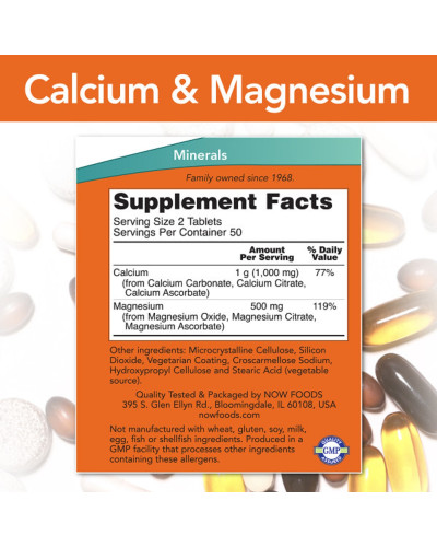 Кальцій і Магній, Calcium & Magnesium 2: 1 Ratio, Now Foods, 100 таблеток Кальцій і Магній, Calcium & Magnesium 2: 1 Ratio, Now Foods, 100 таблеток
