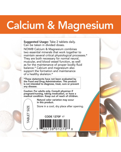Кальцій і Магній, Calcium & Magnesium 2: 1 Ratio, Now Foods, 100 таблеток Кальцій і Магній, Calcium & Magnesium 2: 1 Ratio, Now Foods, 100 таблеток
