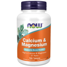 Кальций и Магний, Calcium & Magnesium 2:1 Ratio, Now Foods, 100 таблеток