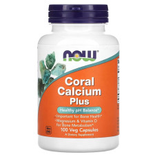 Коралловый Кальций плюс, 1430 мг, Coral Calcium Plus, Now Foods, 100 вегетарианских капсул.