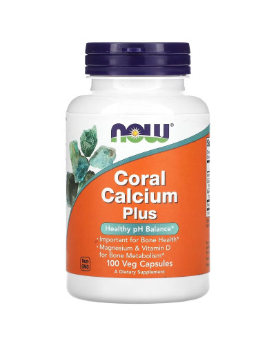 Кораловий Кальцій плюс, 1430 мг, Coral Calcium Plus, Now Foods, 100 вегетаріанських капсул