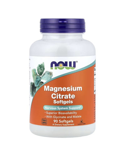 Магній цитрат, Magnesium Citrate, Now Foods, 90 гелевих капсул