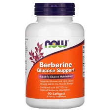 Берберин, Поддержка уровня глюкозы, Berberine Glucose Support, Now Foods, 90 желатиновых капсул