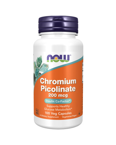 Пиколинат Хрома, 200 мкг, Chromium Picolinate, Now Foods, 100 вегетарианских капсул