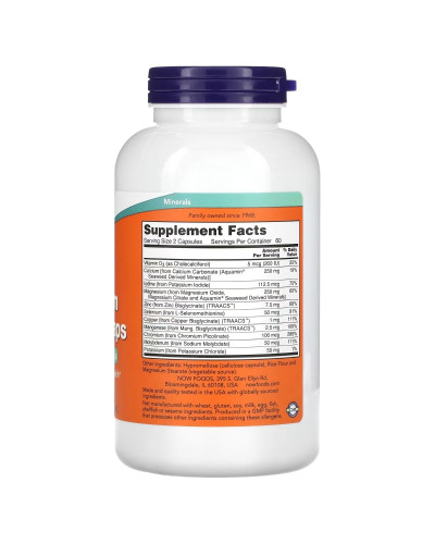 Мультиминералы полного спектра, Foods Full Spectrum Mineral, Now Foods, 120 вегетарианских капсул
