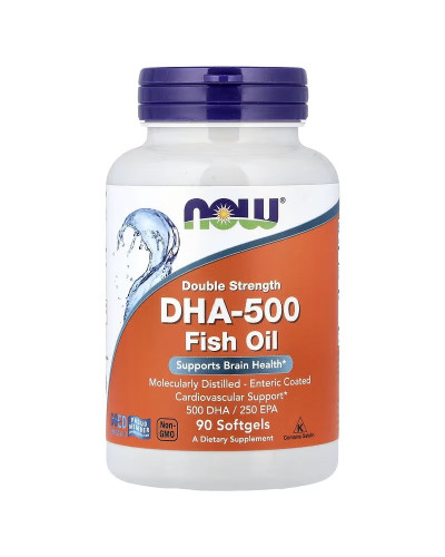 ДГК (докозагексаєнова кислота), 500 мг, риб'ячий жир, DHA-500 Fish Oil, Now Foods, 60 гелевих капсул