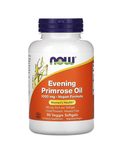 Масло Примулы Вечерней 1000 мг, Evening Primrose Oil, Now Foods, 90 вегетарианских капсул