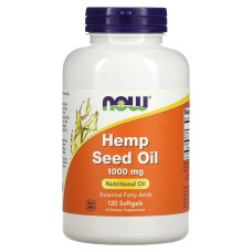 Масло семян конопли, 1000 мг, Hemp Seed Oil, Now Foods, 120 желатиновых капсул
