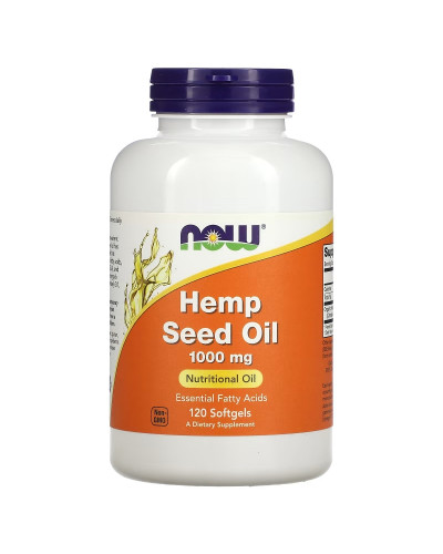 Олія насіння конопель, 1000 мг, Hemp Seed Oil, Now Foods, 120 желатинових капсул