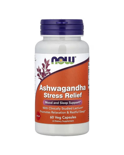 Ашваганда, Ashwagandha Stress Relief, Now Foods, 60 вегетаріанських капсул