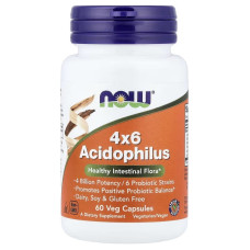 Пробиотический комплекс, 4x6 Acidophilus, Now Foods, 60 вегетарианских капсул