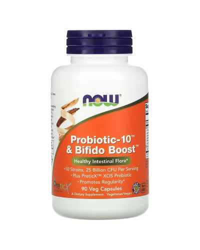 Пробиотик-10, 25 млрд КОЕ, Probiotic-10 & Bifido Boost, Now Foods, 90 вегетарианских капсул