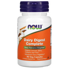 Пищеварительные ферменты, Dairy Digest Complete, Now Foods, 90 вегетарианских капсул