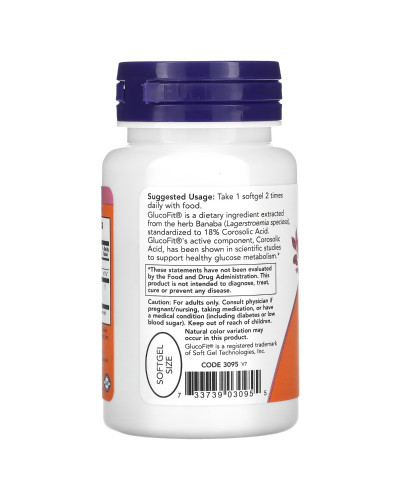 Глюкофіт, контроль цукру, GlucoFit, Now Foods, 60 гелевих капсул Глюкофіт, контроль цукру, GlucoFit, Now Foods, 60 гелевих капсул