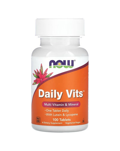 Мультивітаміни та мінерали, Daily Vits, Multi Vitamin & Mineral, Now Foods, 100 таблеток