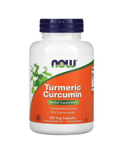 Куркума и куркумин, 665 мг, Turmeric Curcumin, Now Foods, 120 вегетарианских капсул