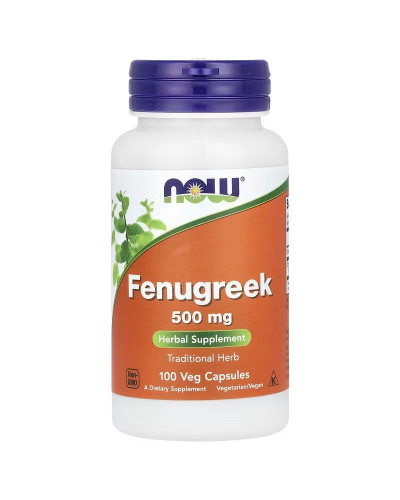 Пажитник, 500 мг, Fenugreek, Now Foods, 100 вегетаріанських капсул