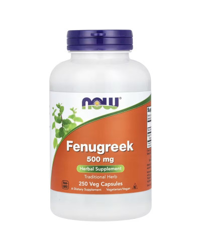 Пажитник, 500 мг, Fenugreek, Now Foods, 250 вегетарианских капсул
