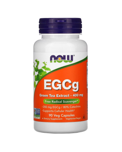 EGCG Экстаракт Листьев Зеленого Чая 400мг, Green Tea Extract, Now Foods, 90 вегетарианских капсул