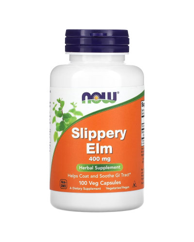 Скользкий вяз, 400 мг, Slippery Elm, Now Foods, 100 вегетарианских капсул