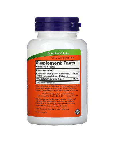 Горянка (епімедіум), 750 мг, Horny Goat Weed Extract, Now Foods, 90 таблеток
